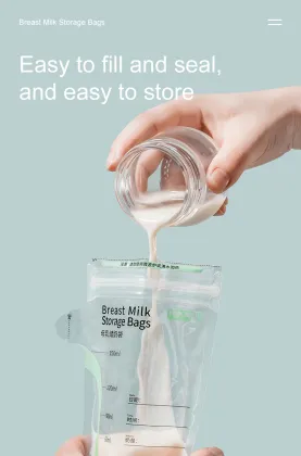 Milk Storage Bag - New Fashion Design, Customizable Capacity, Hot Sell, Sterilized Breast Milk Storage Bag
