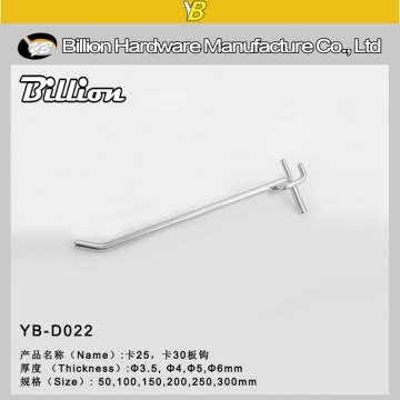 Chrome Metal Display Peg Hook for Pegboard