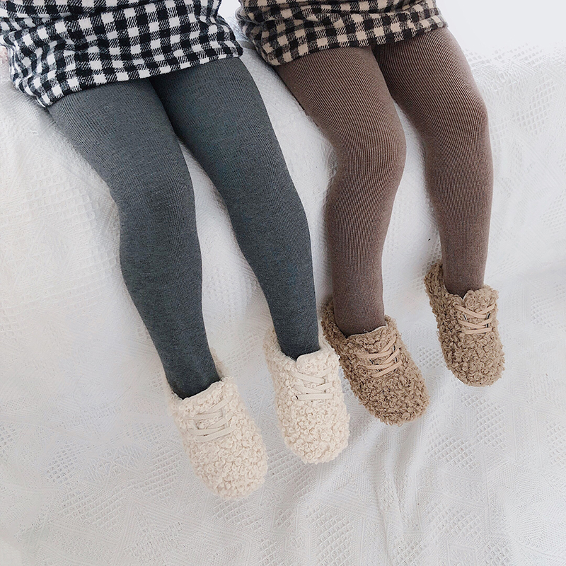 Winter Pantyhose Girls Kids Socks Pants Lamb Wool Tights Baby Leggings Stockings Tights Plus Velvet Thicken Warm Child Trousers