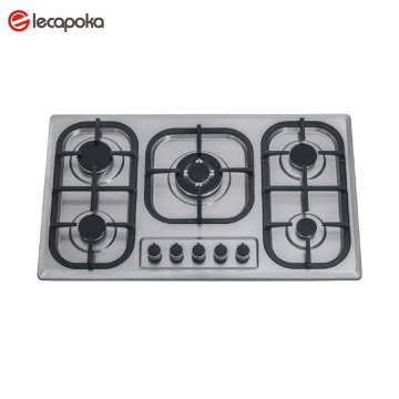 stainless steel 5 burner gas cooker cooktop