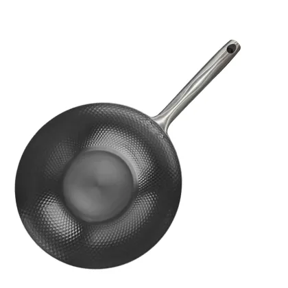 Flat Bottom Carbon Steel Wok Pan - Non-stick Chinese Cookware for Kitchen