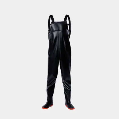 One-Piece Wading Pants with Rain Shoes and Thick Fishing Legs