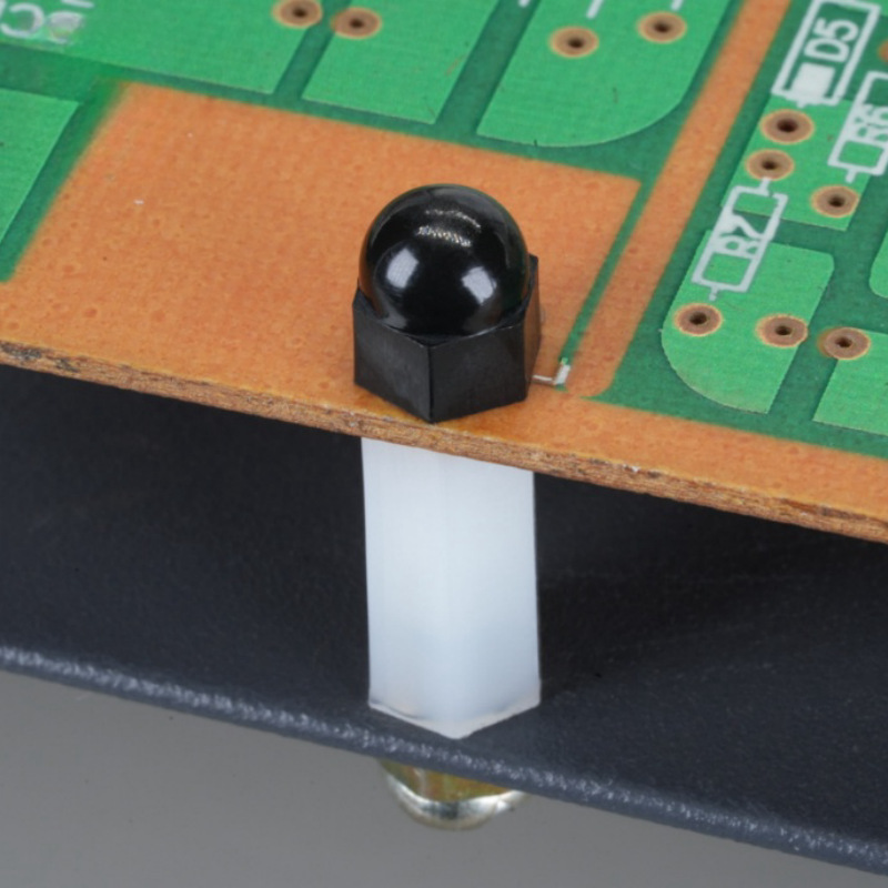 White Black PA66 Nylon Plastic Hex Domed Cap Nut (4)