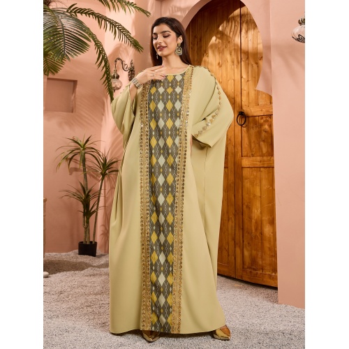 توری چاپ هندسی Batwing Abaya
