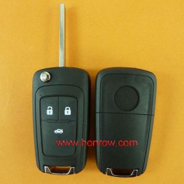 Replacement car keys for Buick 3 button flip remote key shell (HU100 blade) & car key blank & car key fob