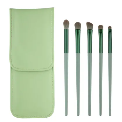HMU Beauty Tools Green 5pcs Soft Fluffy Eyeshadow Brush Set