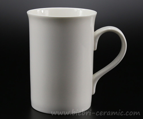 Ivory White Color 300ml Personalized Porcelain Tea Mugs