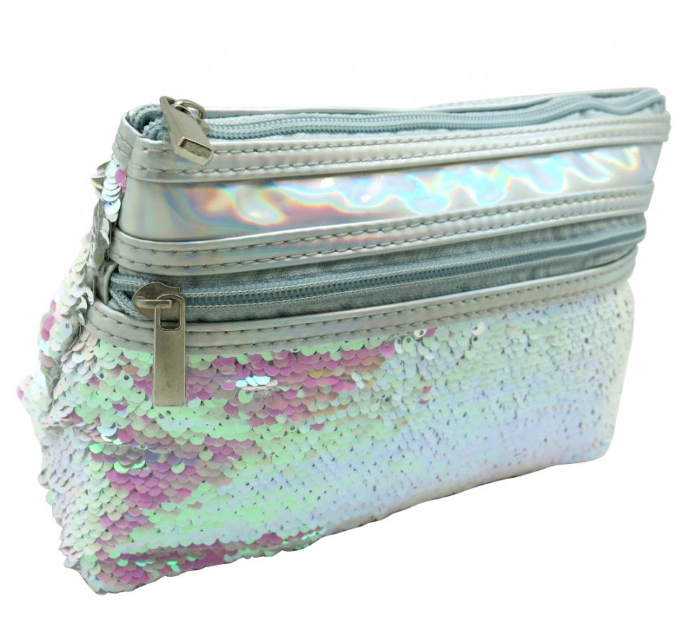 Silver Mermaid Sequin Pencil Case 1