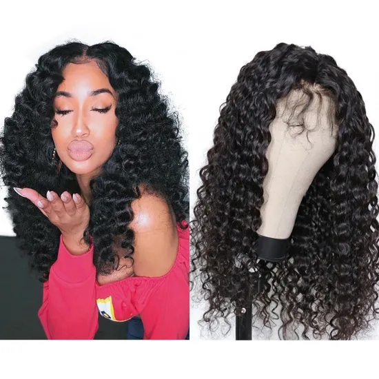 Deep Wave Lace Wig Pre Plucked Peruvian Virgin Cuticle Aligned Human Hair Lace ront Wig Full HD Lace Closure Front Wig Wholesale