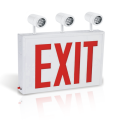 steel housing exit sign and emergency lighting combo