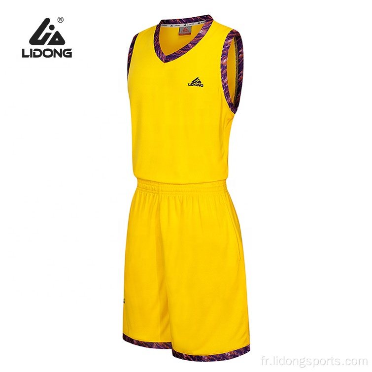 Wholesale école Basketball Uniforme Set Maillots de basketball