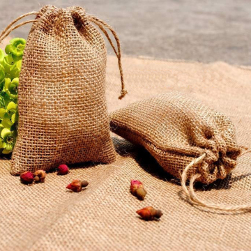 custom printed eco-friendly drawstring jute bags