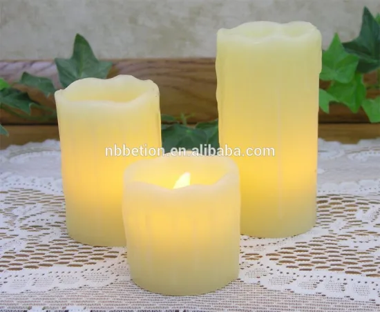 LED Real Wax Pillar Candles Flameless Flickering dripping wax led candles flicker flame candle wax led candles battery operated
