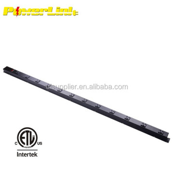 S50186 12-outlet jalur kuasa logam 4 kaki dengan tali 6 kaki