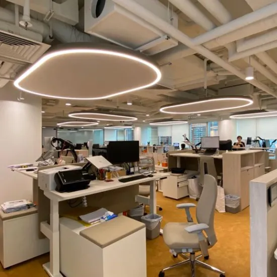 Acoustic series sound absorption lighting circular shape led light suspension chandelier ceiling ring lamp