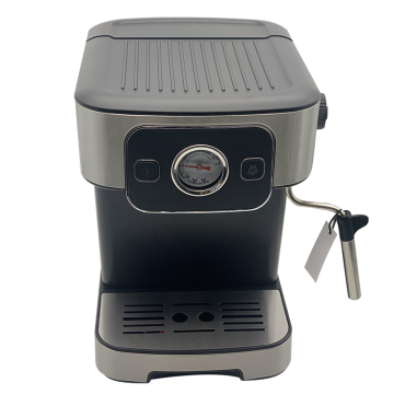 New 15 Bar Pressure Coffee Maker: Plastic Housing with Stainless Steel Decor and Pressure Indicator