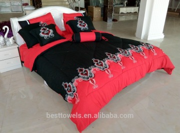 High quality soft winter luxury embroidery comforter set