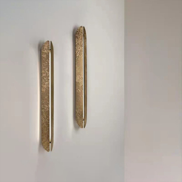 Modern Gold Brass LED Wall Lamp for Hotel Interiors