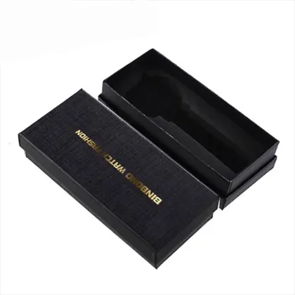 Customized Gold Logo Black Gift Paper Watch Cases and Packaging Boxes for Watches in China