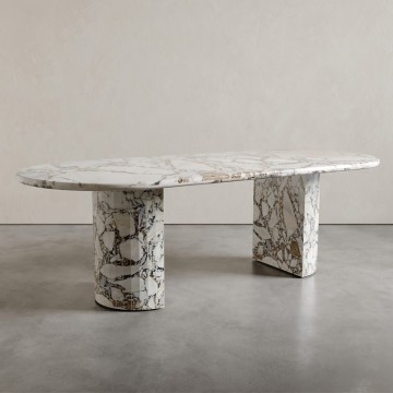 Hermosa mesa de comedor de mármol de Iitalian White