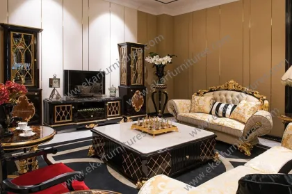 Upholstered Luxury People Lounger Set Fabric Sofa