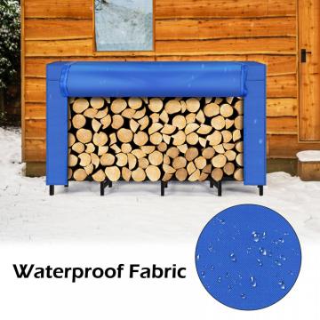Blue Oxford Taber Cover Outdoor Firewood Rack