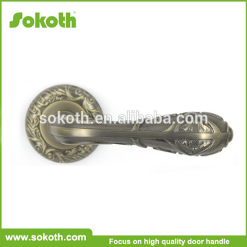 Antique brass zinc Alloy lever door handle on rose , fancy door handle,door hardware
