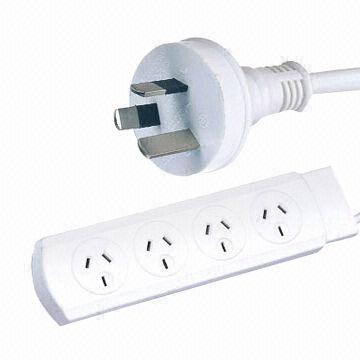Power Strip with Four Outlet, 240V Voltage and 2,400W Power, SAA-approved