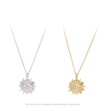 S925 Sterling Silver customization Necklace S925 Sterling Silver European American Sun Eye Necklace Supplier