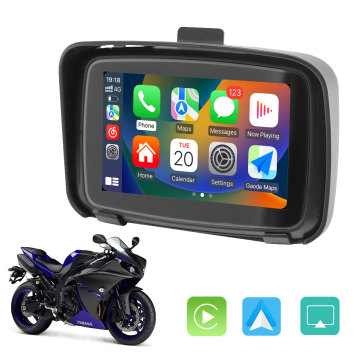 Wireless 5 Zoll wasserdichtes Motorrad -GPS -Display mit Apple CarPlay und Android Auto
