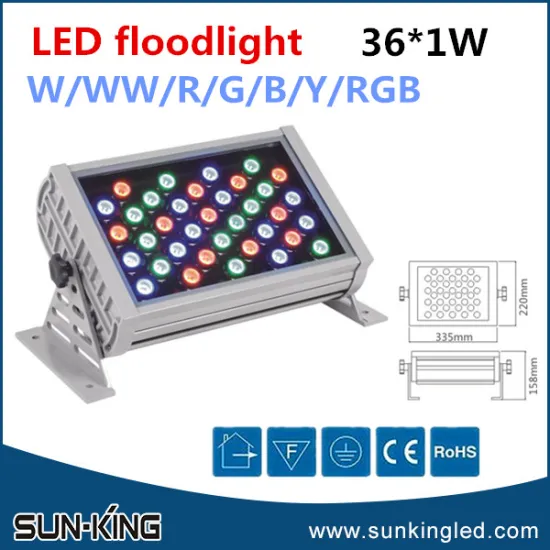 Promotional best price rgb/white/yellow AC85V-265V floodlight led 36W