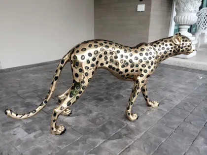 Home Decorations metal crafts bronze cheetah sculpture