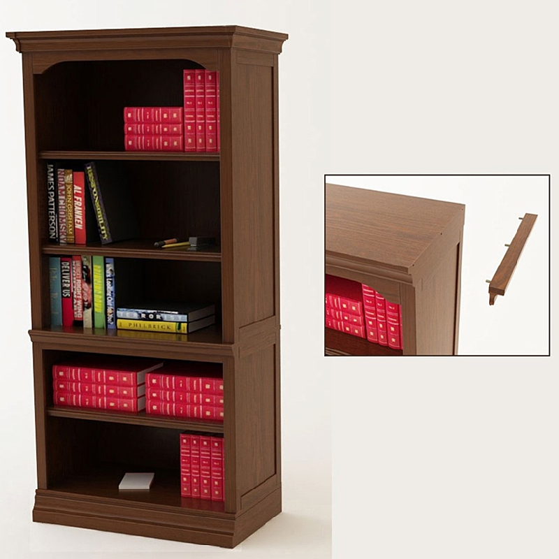 wooden library wall bookcase