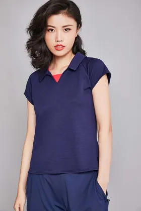 Women's Solid Slim Fit Raglan Short Sleeve Polo