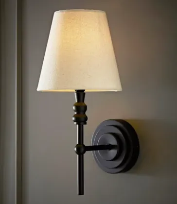 Maggie Brushed Chrome Wall Lights with Tapered Shades