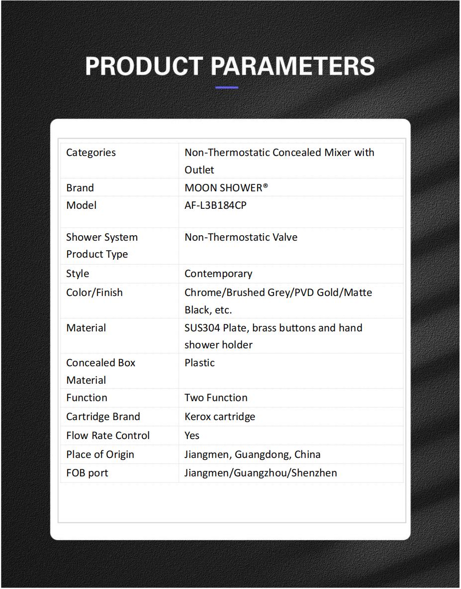 Valve parameters AF-L3B184_00