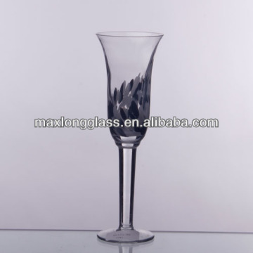 Black/White chips decoration flute glass