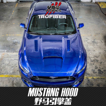 2014-2016 Mustang Trufiber Style Fibre Glass Hood per Ford