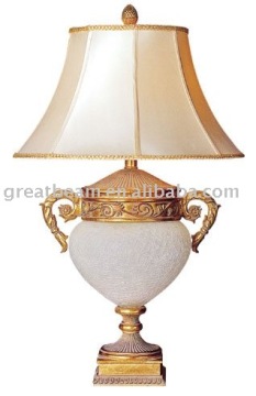 Decorative table lamps with glass and fabric shade D2074