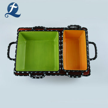 Creative Printed Colorful Bakeware Sets With Handle