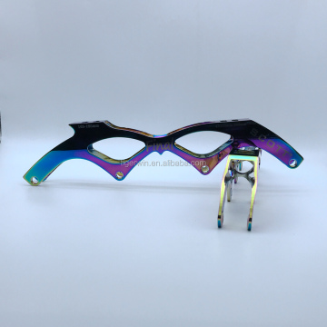 New Rainbow Aluminum Alloy Speed Inline Roller Skate Frame - 150-165-195, CNC Machined by Flying Tiger in Dongguan City, CN