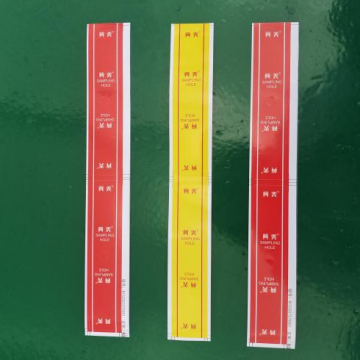 Red and Yellow Air Sampling Hole Labeling Form