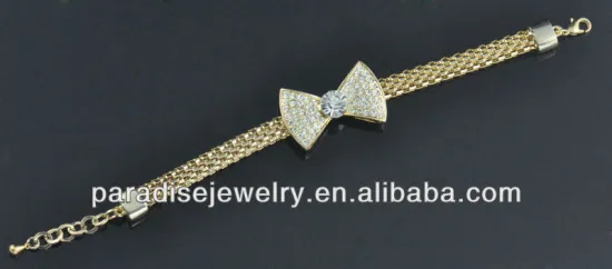 Fashion bow shape rhinestone crystal bracelet-B22007