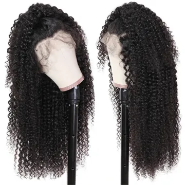 Pre Plucked Long Deep Curly 13x4 Lace Front Human Hair Wigs 150% Density Glueless  Lace Frontal Wig