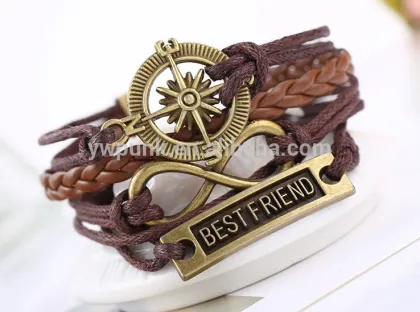 Factory order custom metal infinite sign friend design bracelet friend