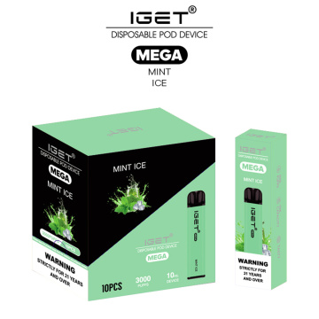 Disposable Iget Mega 3000puffs Vape Disposable Vape pods