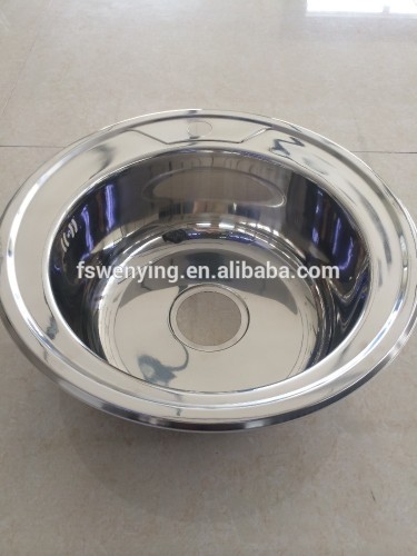 Round Single Bowl Oval Shape Kitchen SInk Stainless Steel WY-490