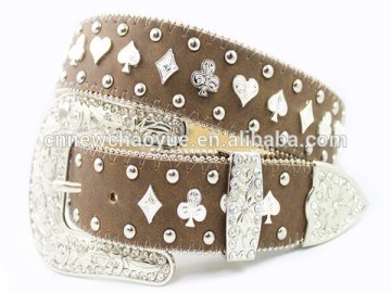 Woman Waist Leather Rhinestone Sash Belt