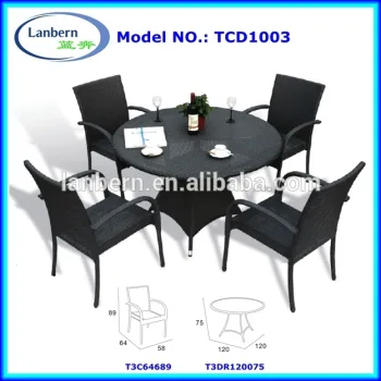 Restaurant Hotel Outdoor Chair Garden Rattan Dining Set TCD1003