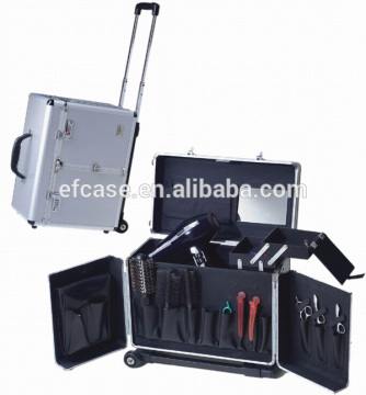 2015 HOT SELLING STRIPPED ABS HAIRDRESSING CASES WITH WHEELS